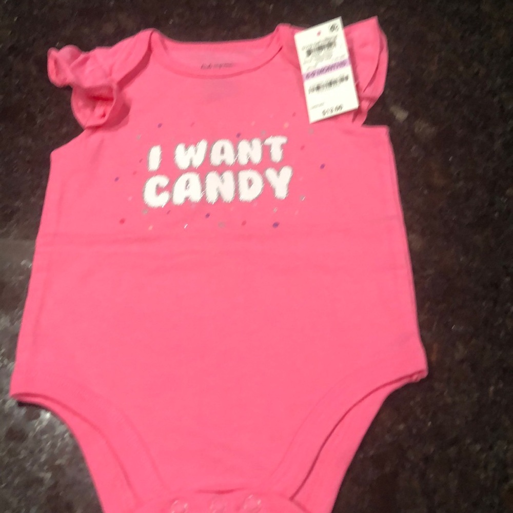 I want candy short sleeve onsie